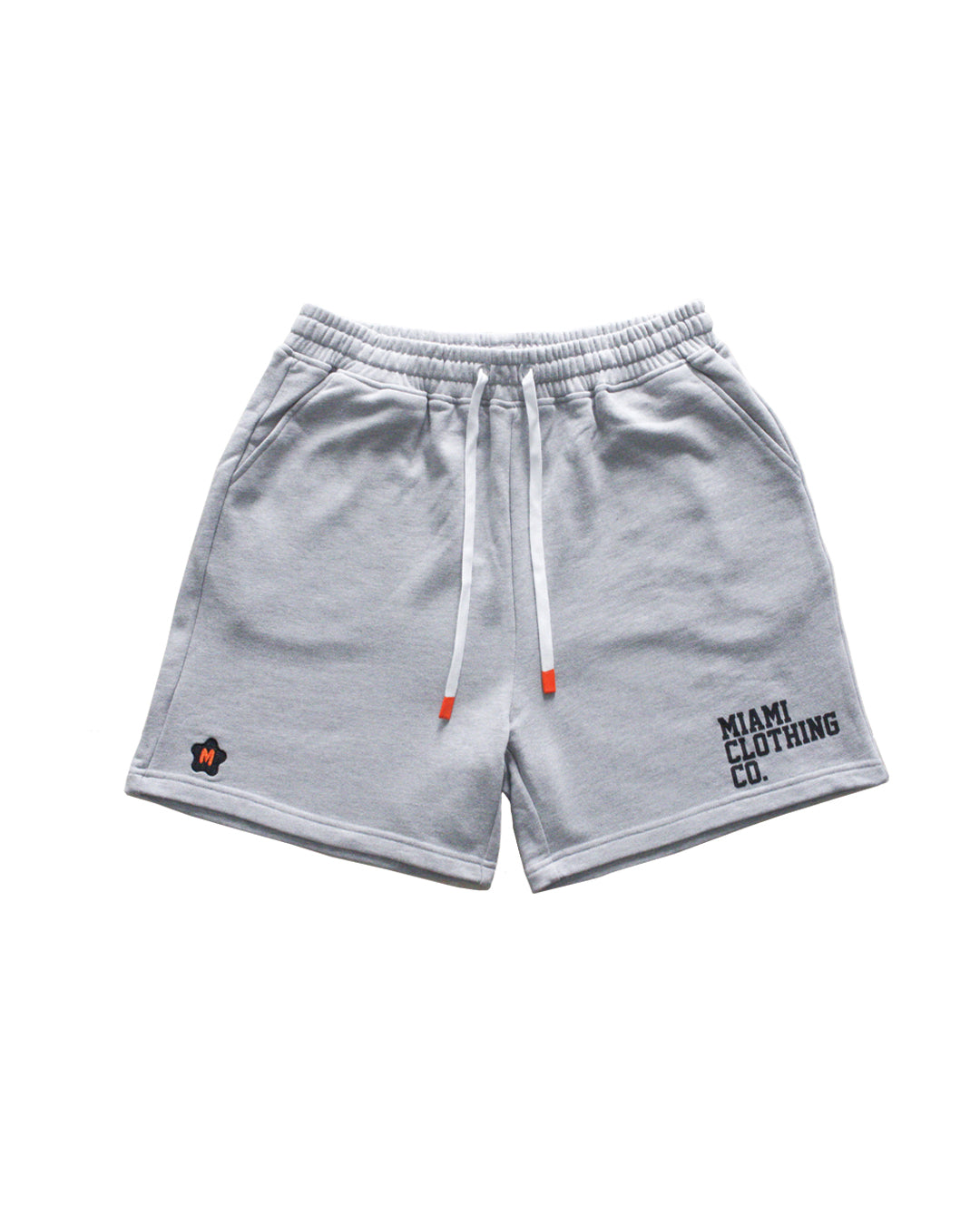 FRENCH TERRY PRINTED AND EMBROIDERED LOGO SHORTS